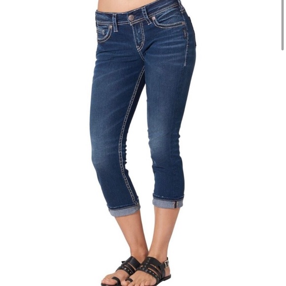 Silver Jeans Blue Suki Capri Jeans Size 28 - Picture 1 of 14